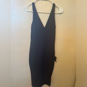 Lulus new toy tags form fitting midi black dress